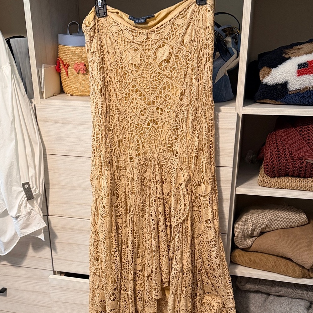 Polo Ralph Lauren Beige Lace A-Line Skirt